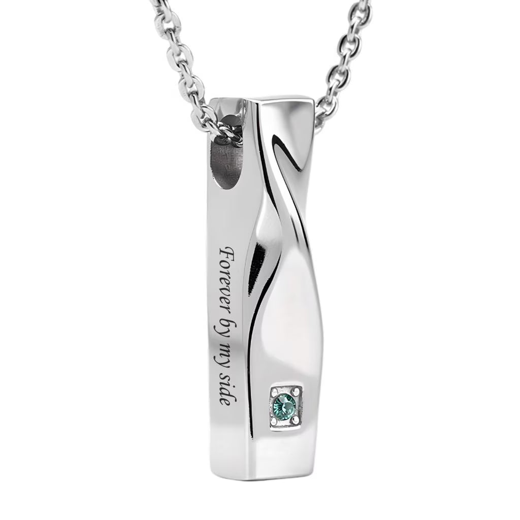 Cube Twist Necklace with Crystal Stone