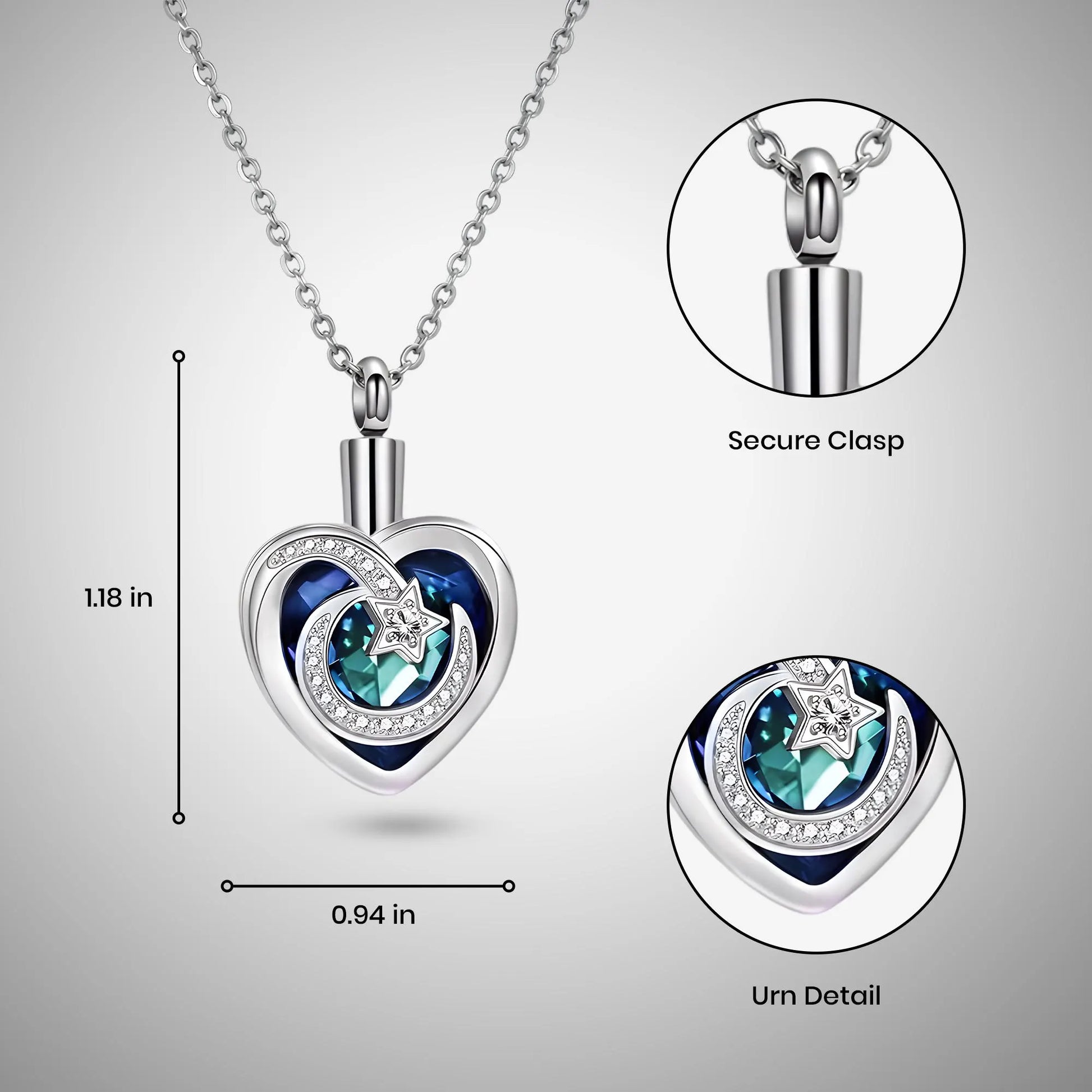 Moon And Star Crystal Necklace