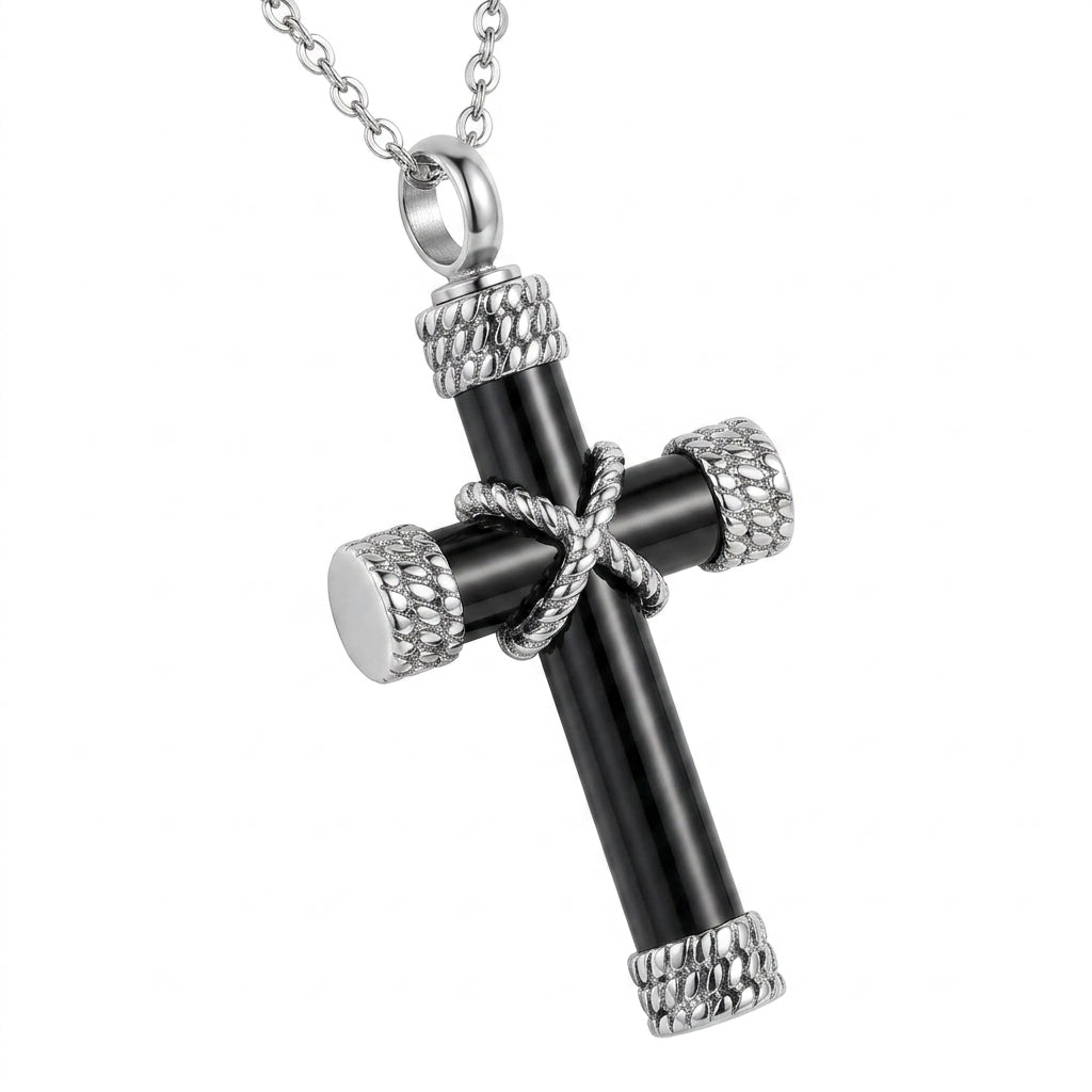 Cross Cremation Keepsake Necklace