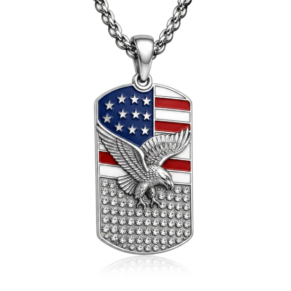 Patriot Memorial Dog Tag Necklace