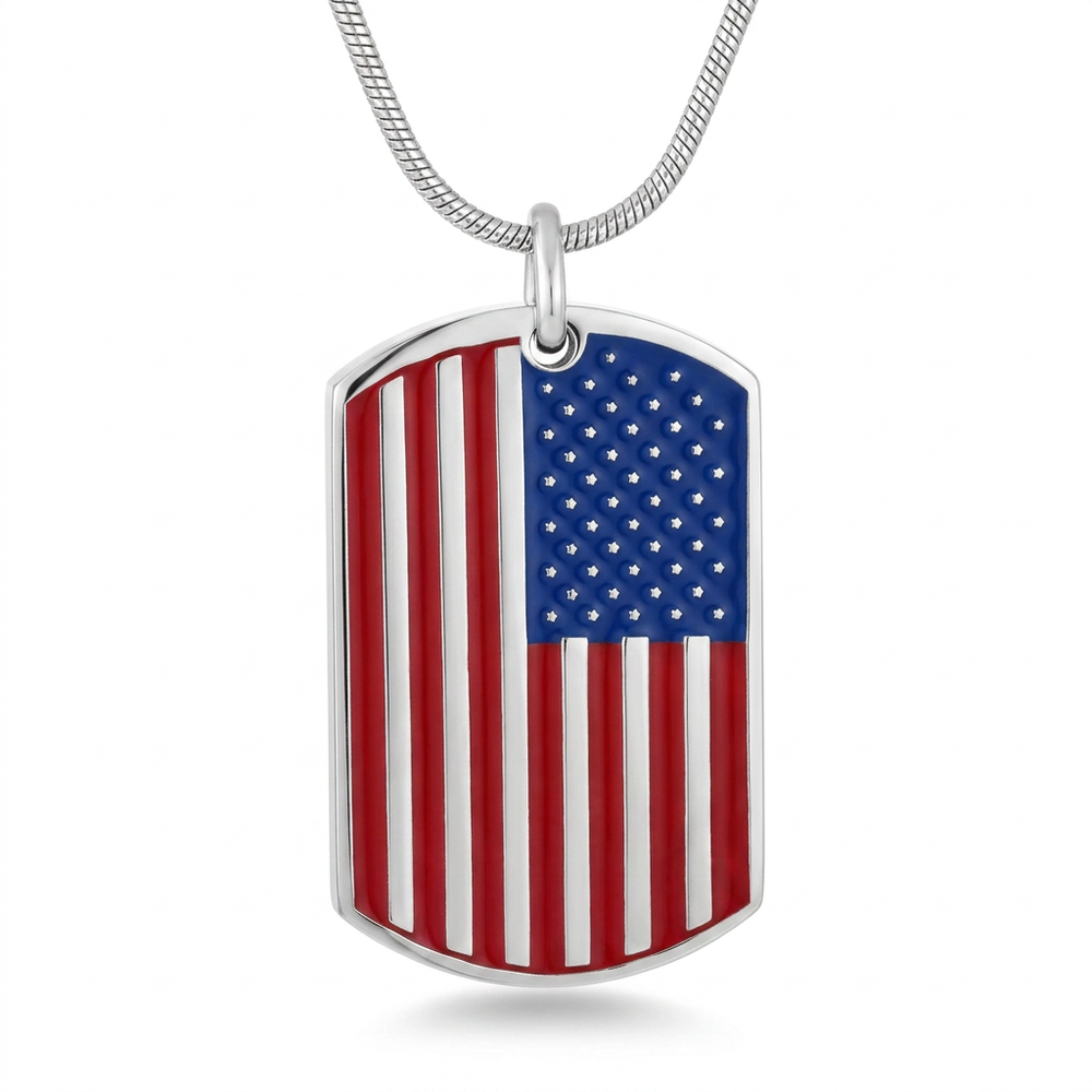 Patriot Memorial Dog Tag Necklace