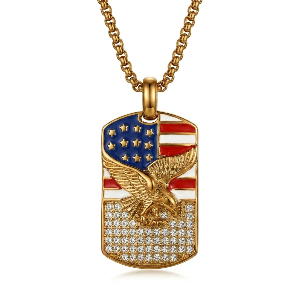 Patriot Memorial Dog Tag Necklace