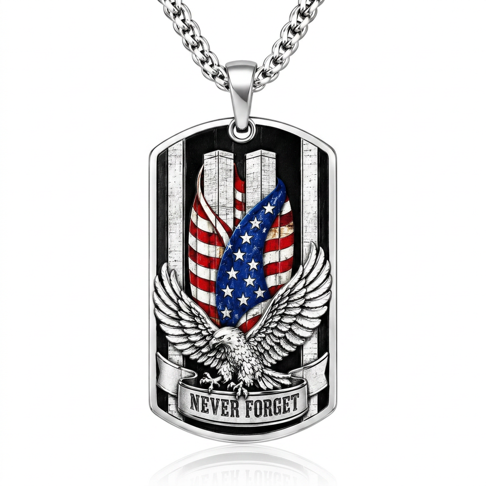 Patriot Memorial Dog Tag Necklace