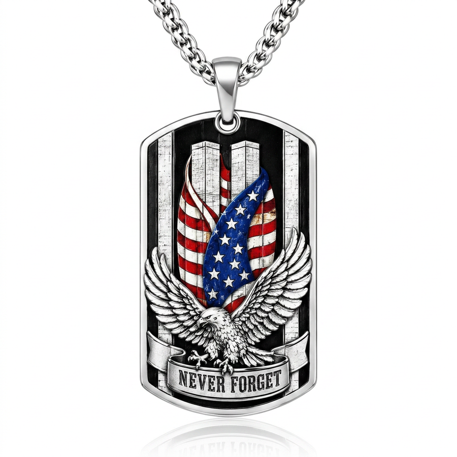 Patriot Memorial Dog Tag Necklace
