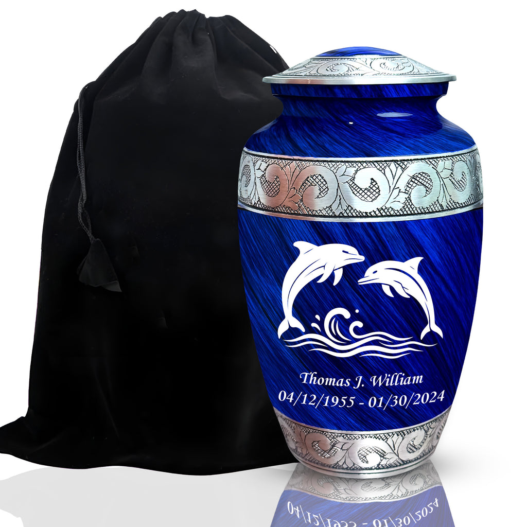 Dolphin - Engraved Grecian Cremation Urn