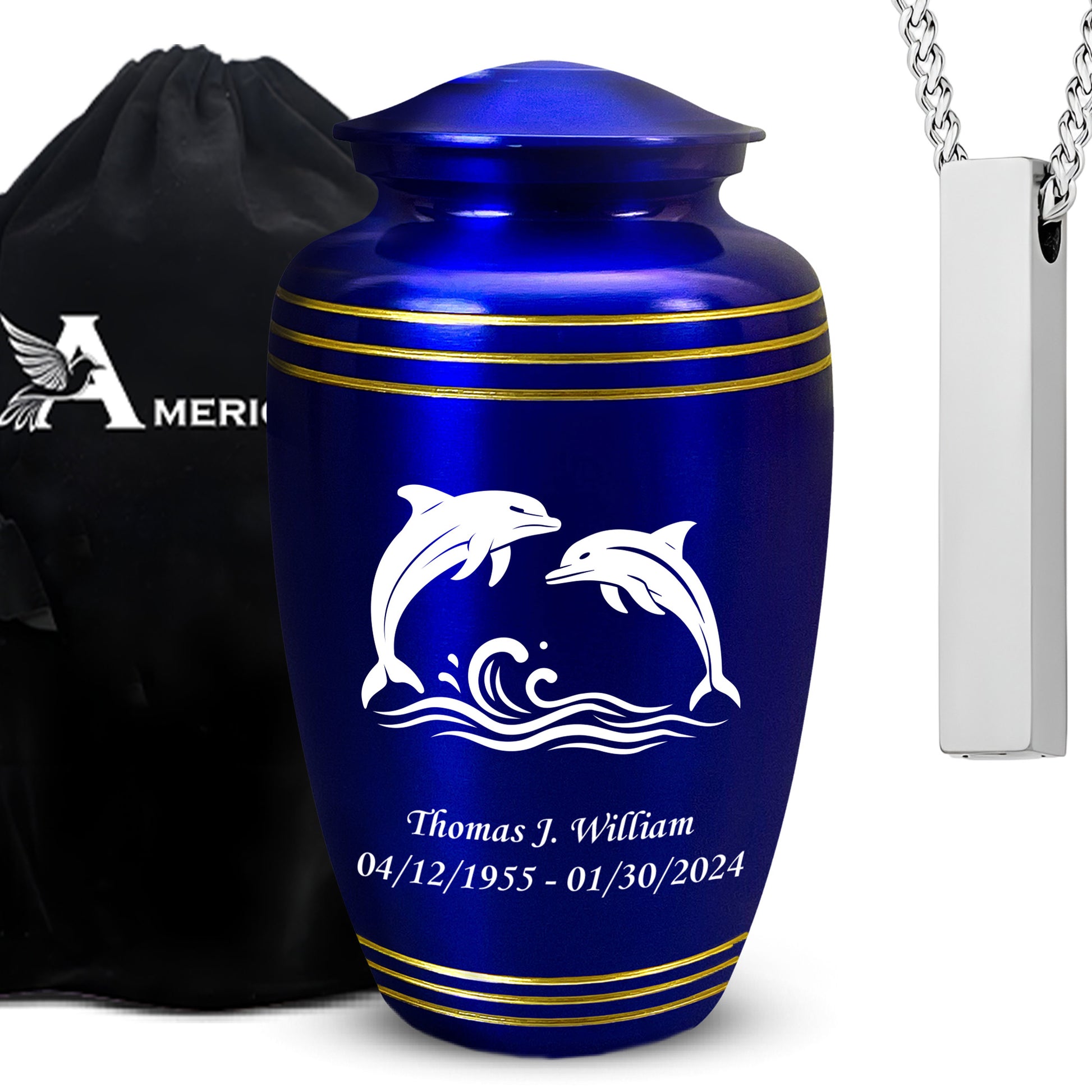 Dolphin - Engraved Grecian Cremation Urn