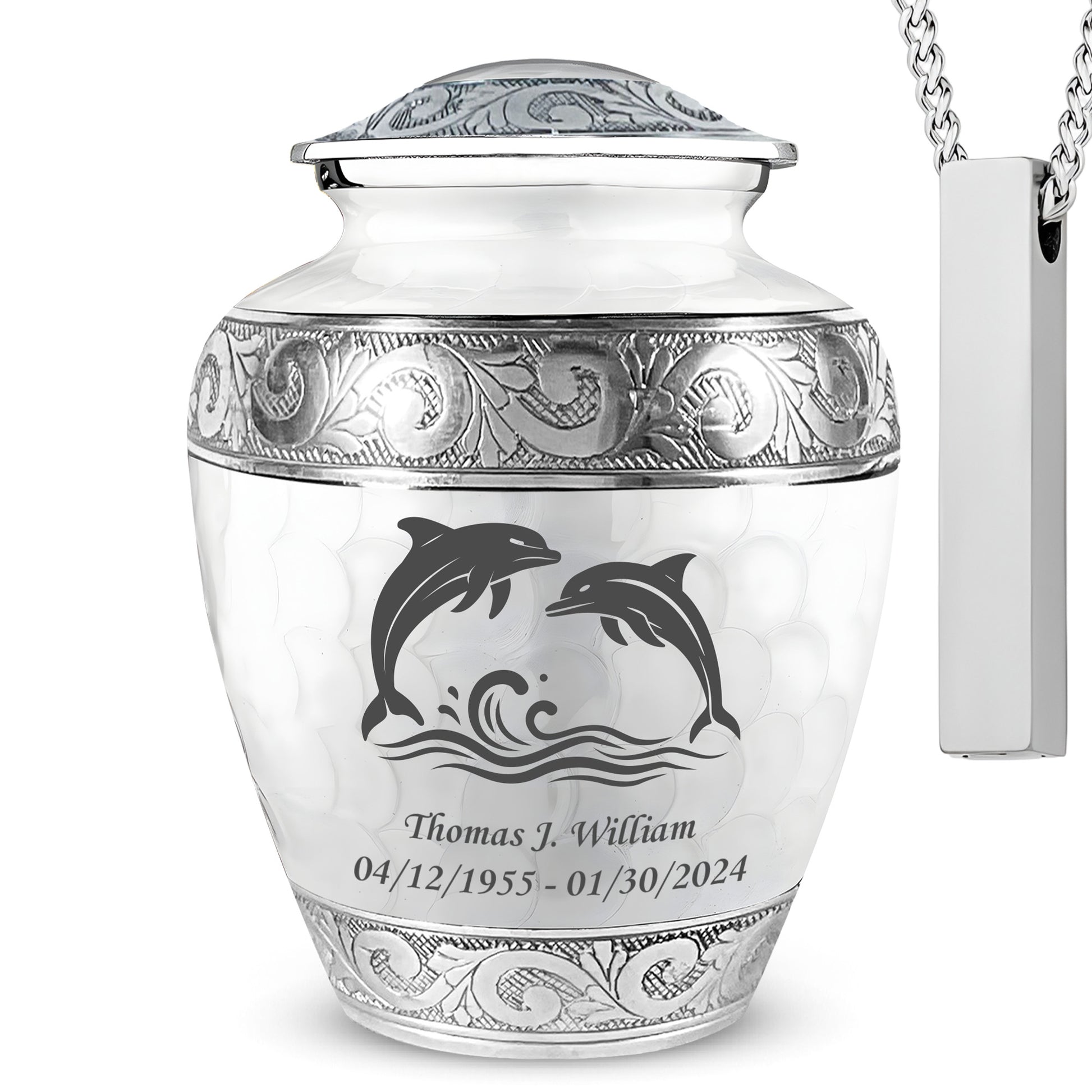 Dolphin - Engraved Grecian Cremation Urn