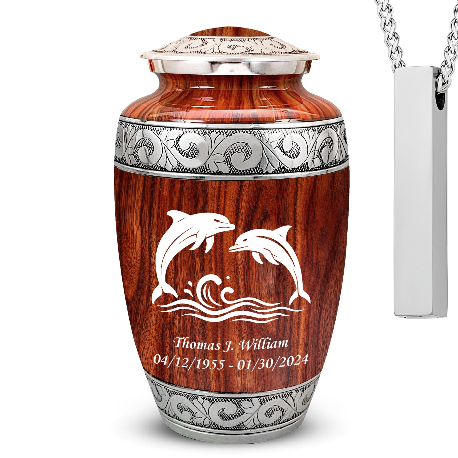 Dolphin - Engraved Grecian Cremation Urn